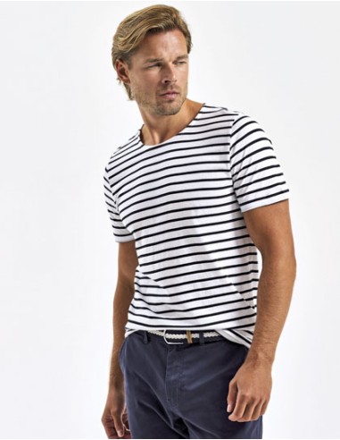 ASQ-AQ072-Mens Marinière Coastal Short Sleeve Tee